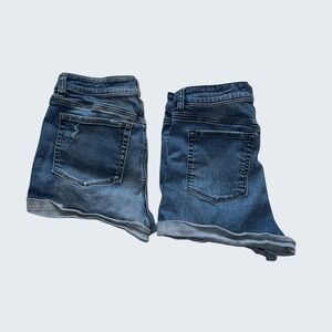 PacSun Womens High Rise Super Stretch Shortie Distressed Denim Shorts Size 29